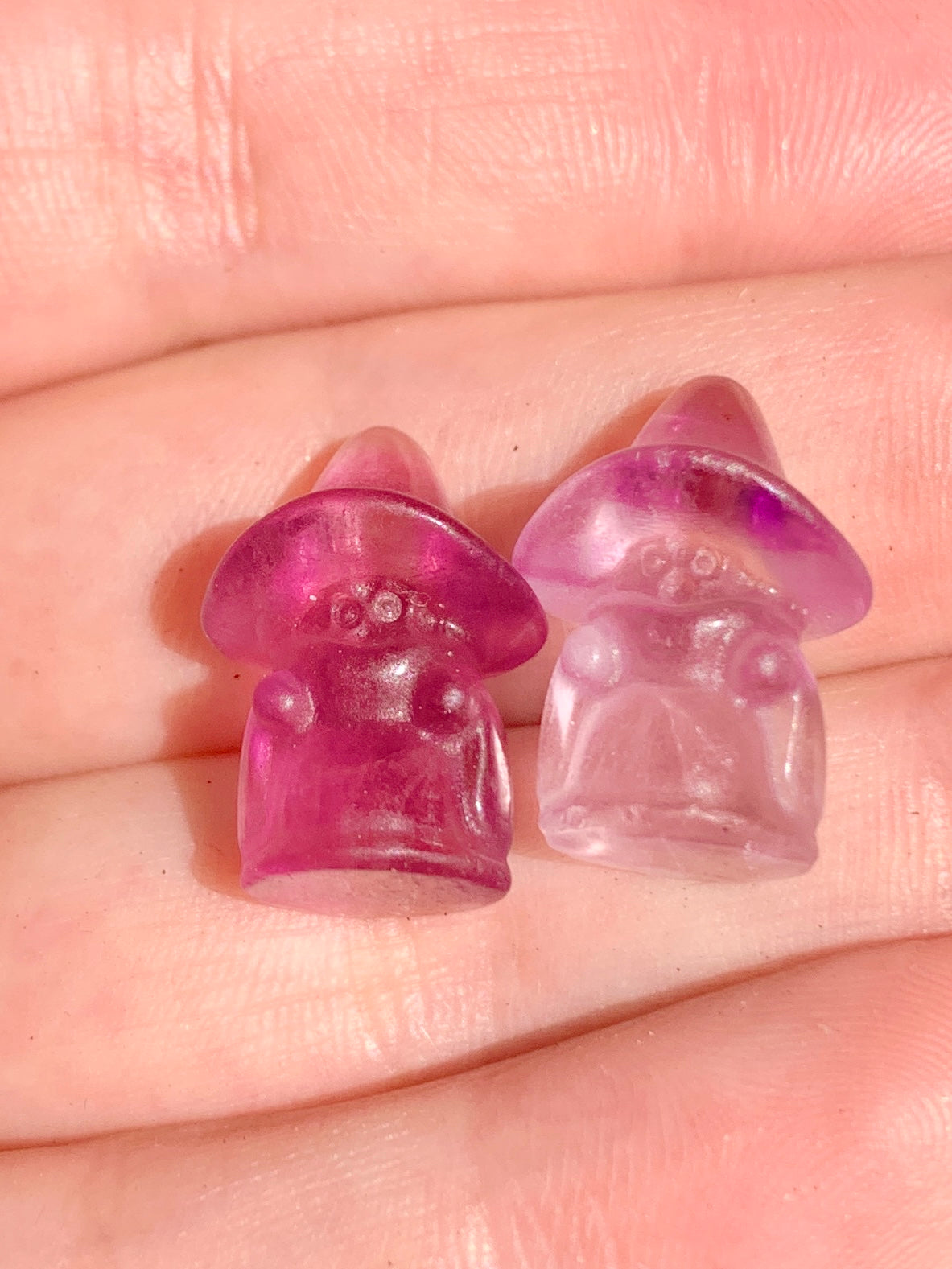 Mini Fluorite Cute Witch Carving