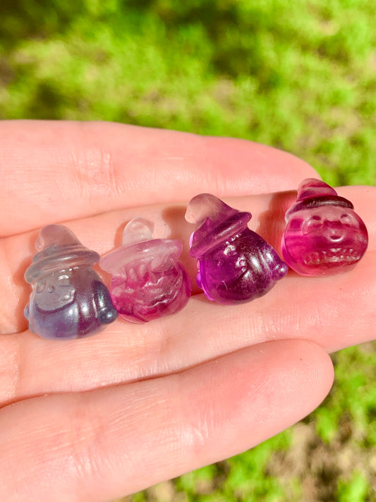 Mini Fluorite Pumpkin Carving