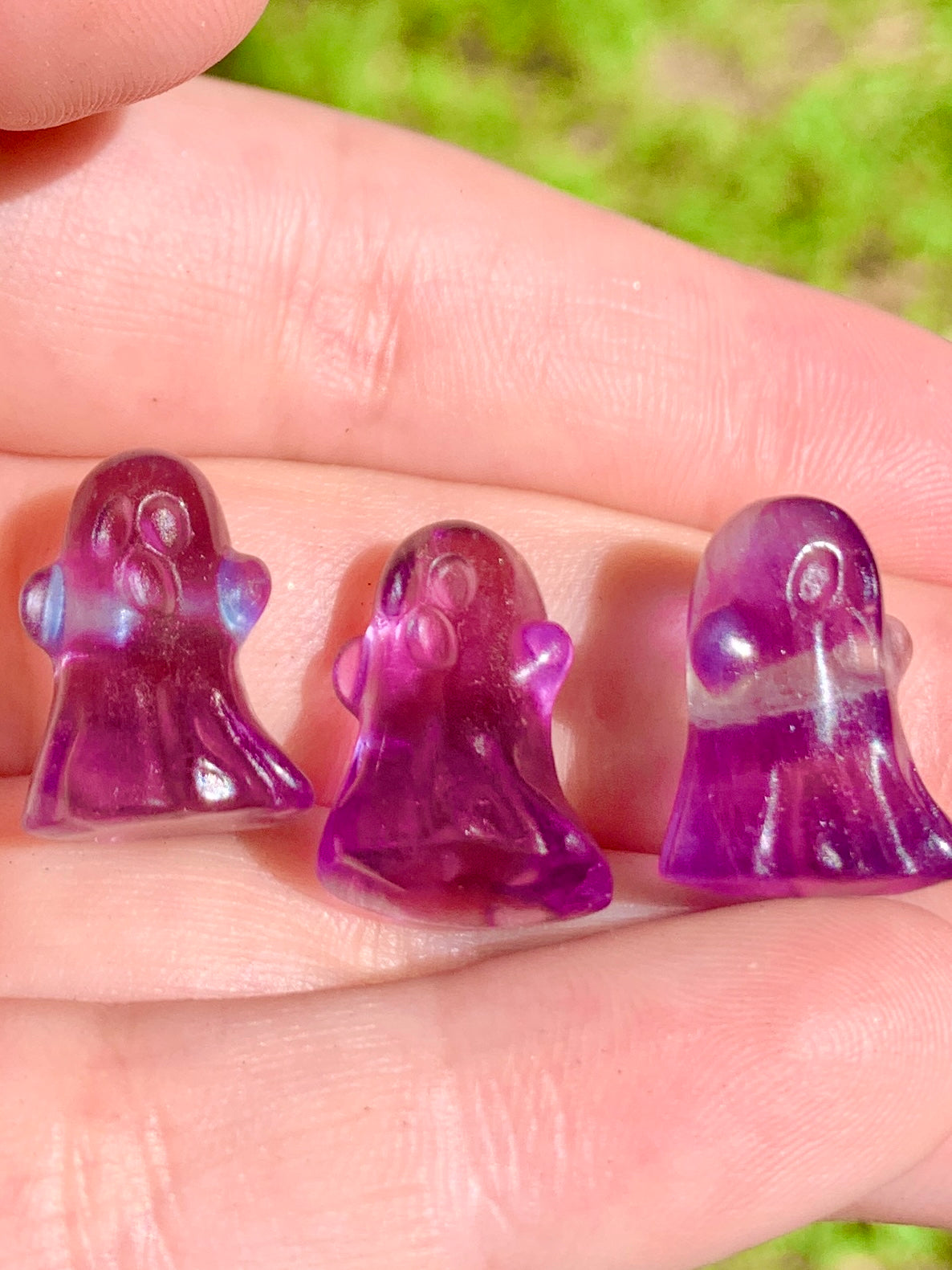 Mini Fluorite Ghost Carving