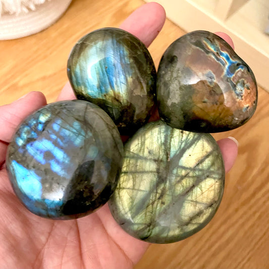 Mystery Labradorite Palm Stone- Super flashy